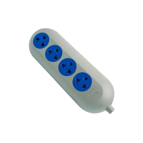 TOMACORRIENTE SOBREPONER 16A. 240V. 4 SERVICIOS CON PROTECTOR PVC GRIS STAR 