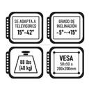 SOPORTE P/TV DE 15°-42° LED INCLINACION FULL MAX