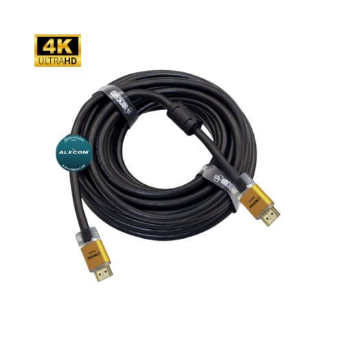 CABLE HDMI (24AWG)METAL DORADO + FERRITA 10M LANCOM
