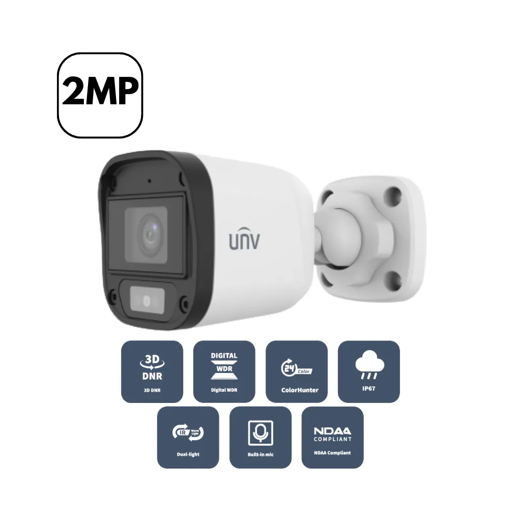 CAMARA ANALOGICA CON LUZ DUAL BALA 2MP DOLPHIN 2001010305 UNV