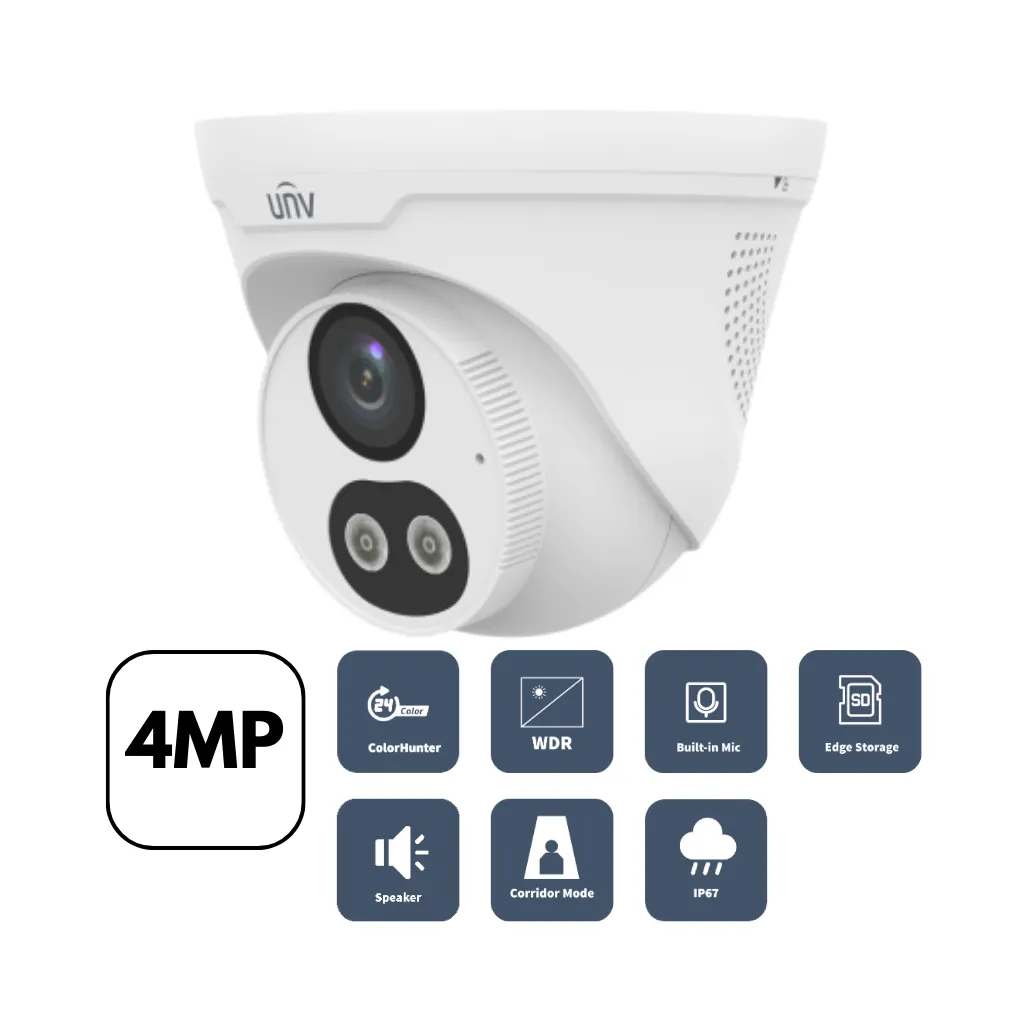 CAMARA IP 4MP TORRETA LUZ DUAL C/ MICRONO Y  SPEAKER I2002010237 UNV