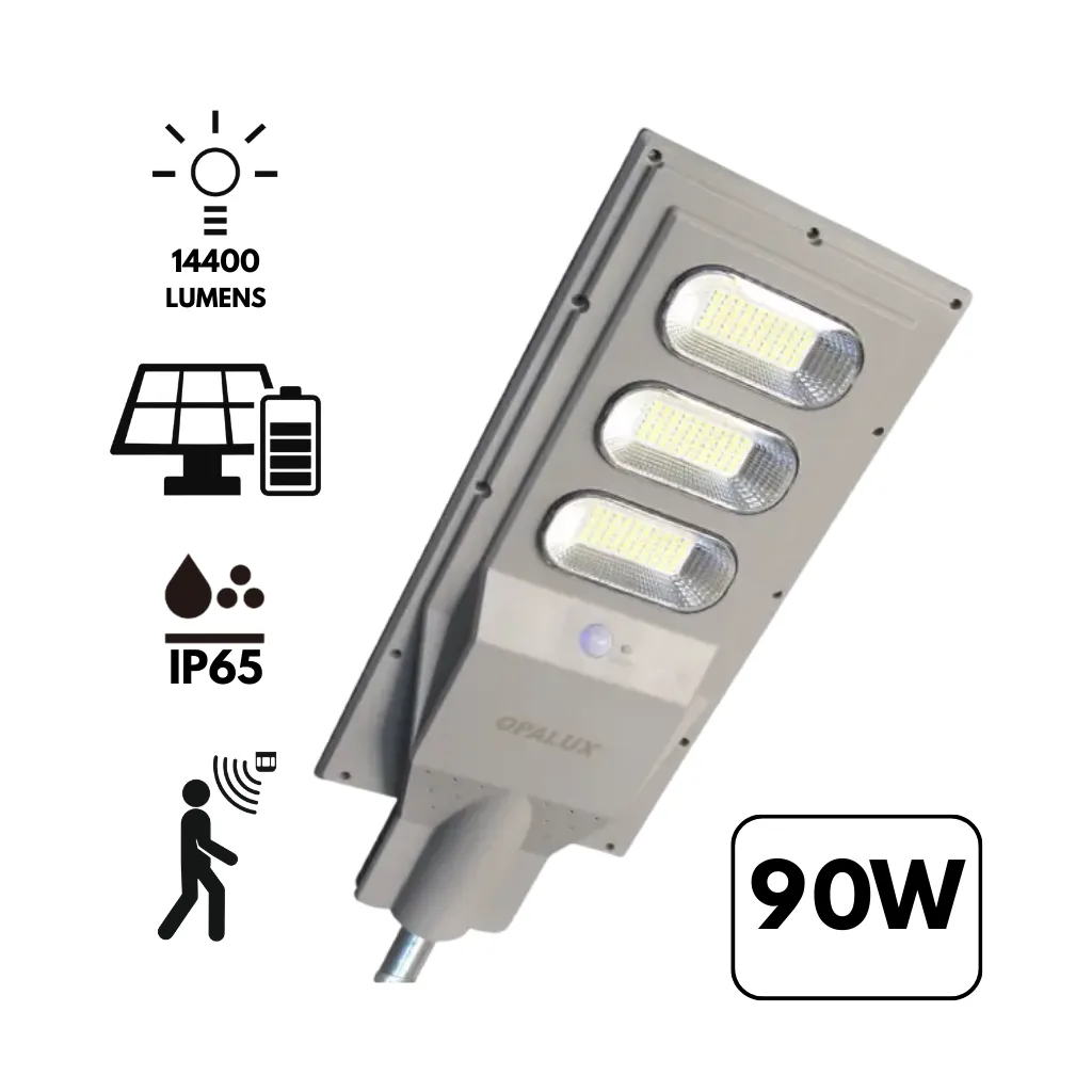 LUMINARIA SOLAR LED C/SENSOR DIA NOCHE Y MOVIMIENTO OPALUX