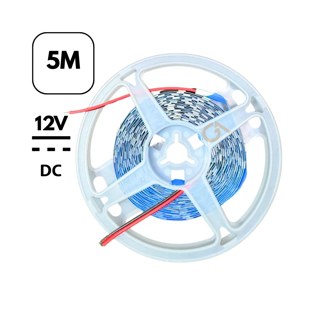 [UL-5M-W] CINTA LED ULTRABRILLANTE 5054-5MTS SIN SILICONA BLANCO