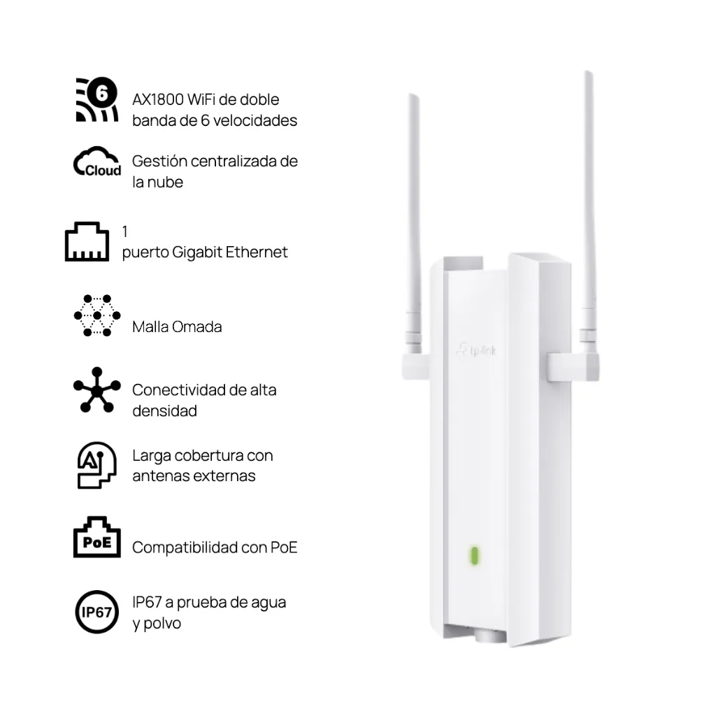 [EAP625-OUTDOOR] ACCESS POINT OMADA AX1800 WIRELESS INTERIOR/EXTERIOR WIFI6 TP-LINK