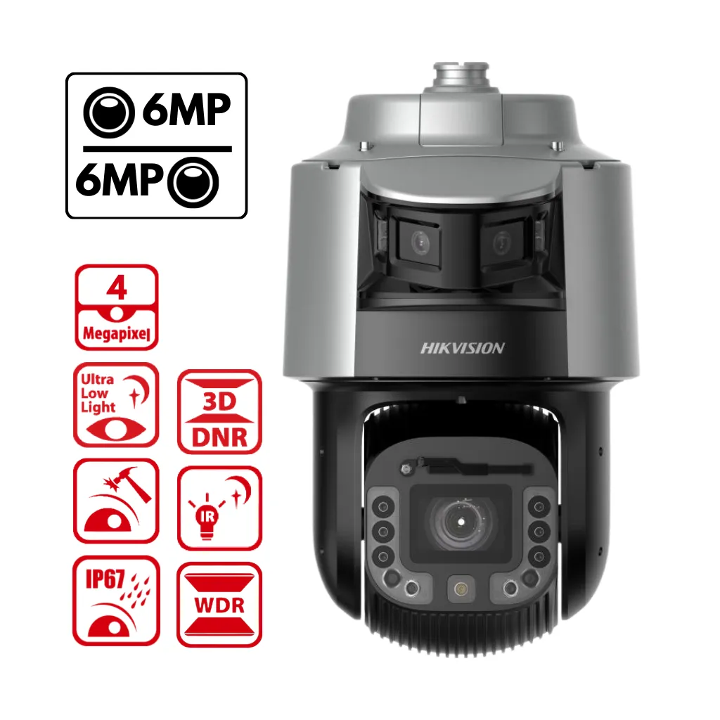 CAMARA IP 4MP DOMO PTZ ZOOM 42x TANDEMVU BULLET DE 6MP DOBLE LENTE  IP67 IK10 HIKVISION