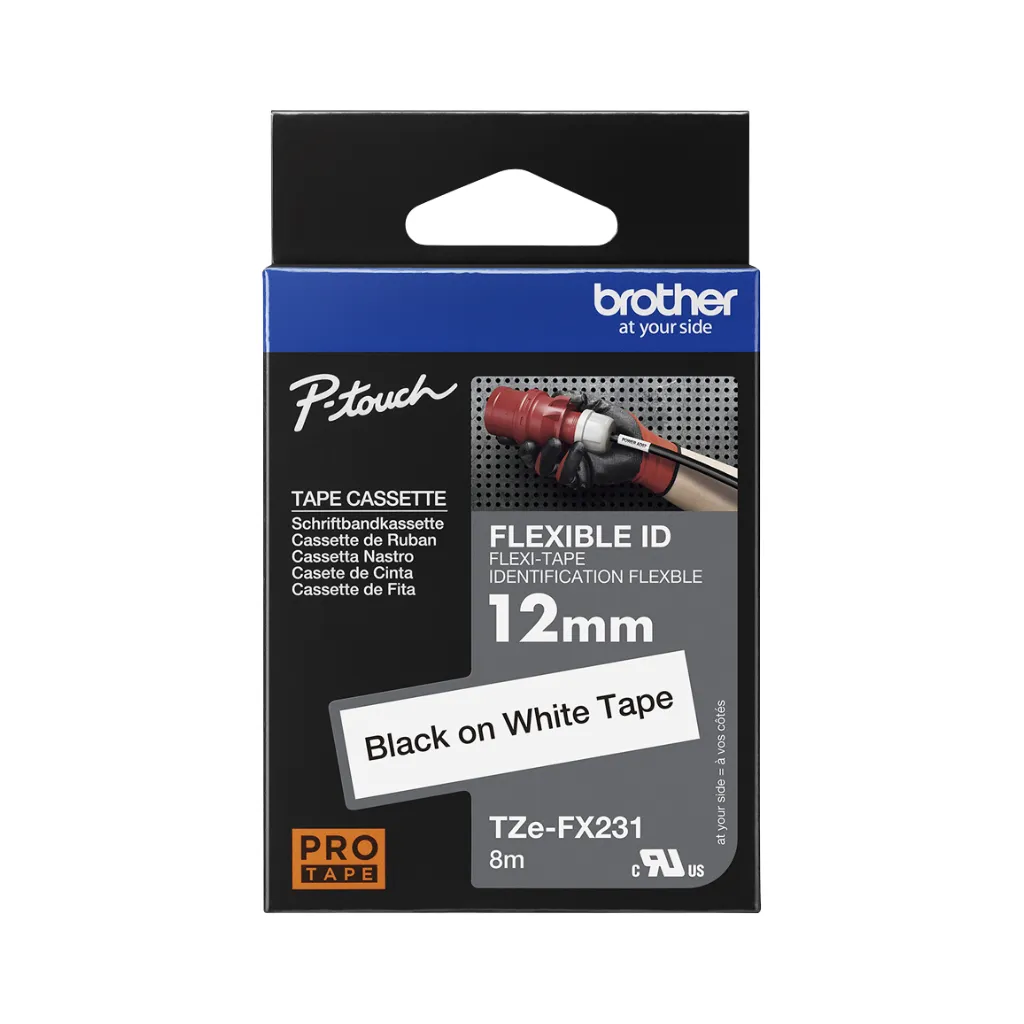 [TZE-FX231] CINTA FLEX BLANCO P/ROTULADORES 12MM 1802020012 BROTHER