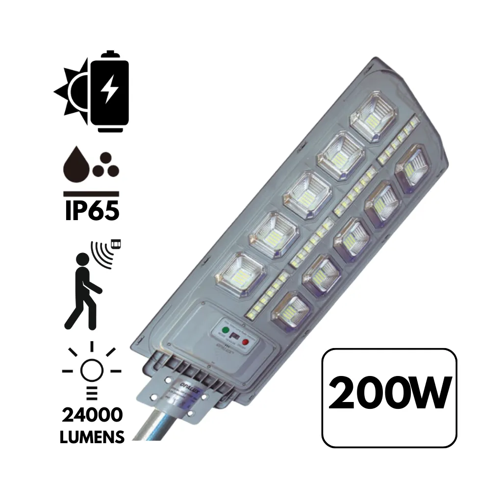 [OP-STF200] LED PASTORAL C/SENSOR RADAR BATERIA 3.2V 750 200W 20000H OPALUX