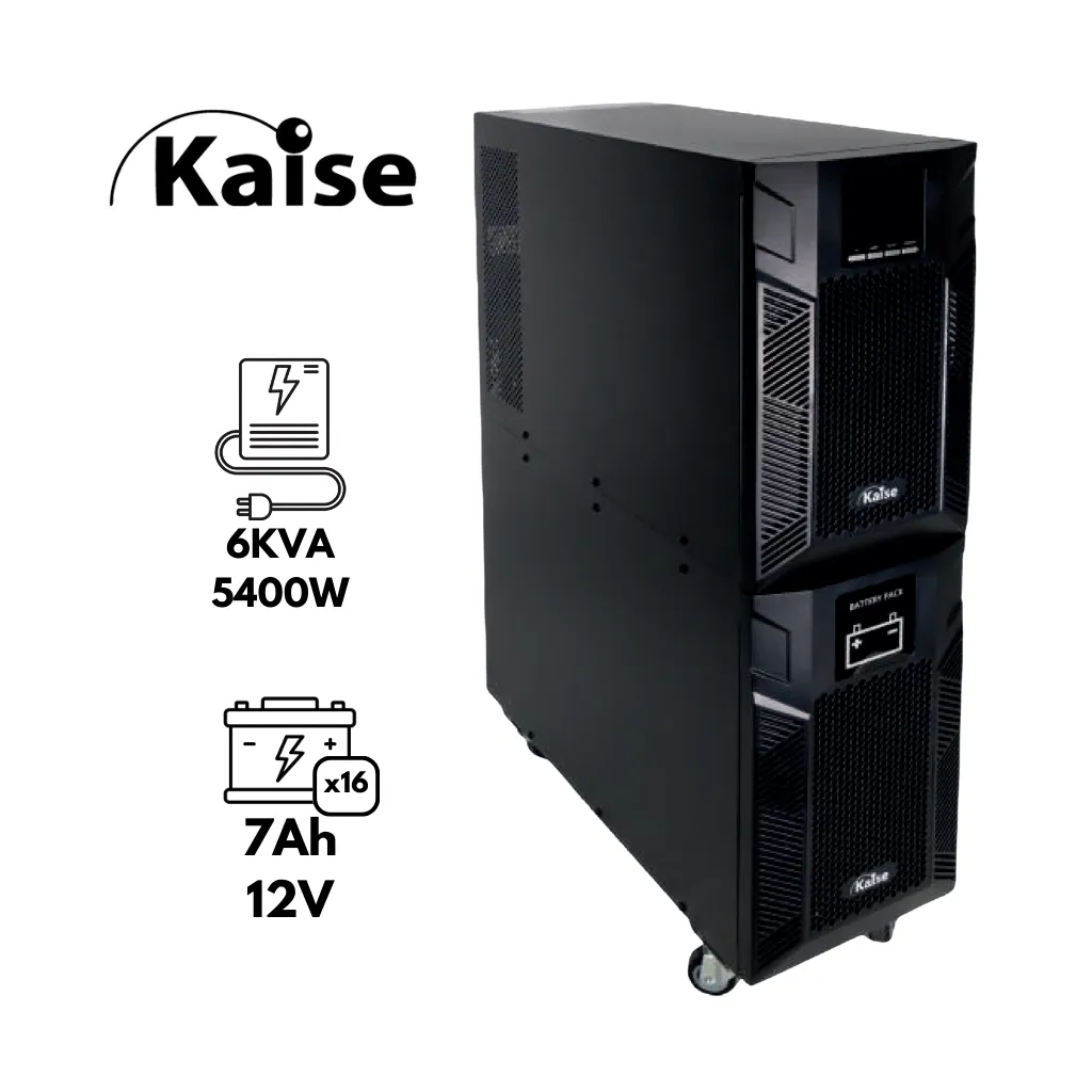 [KUKS-T06K-WB] UPS 6KVA MONOFASICO 220V/60Hz PF=1 C/16 BATERIAS DE 7Ah TORRE KAISE