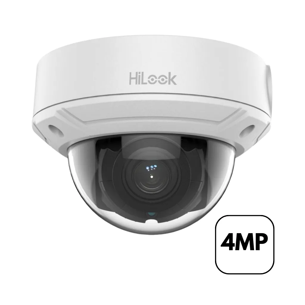 CAMARA IP EXT T/DOMO 4MP VARIFOCAL 2.8-12MM H.265 POE IP67 IR 30M 120DB WDR HILOOK
