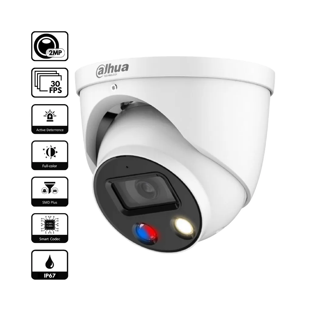 [IPC-HDW3249H-AS-PV] CAMARA IP 2MP DOMO FULL-COLOR AI DH-IPC-HDW3249HN-AS-PV DAHUA