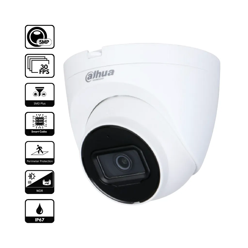 CAMARA ANALOGO 5MP DOMO 2.8MM WIZSENSE IP67 H.26+/H.265+ PN INTERNAL DH-IPC-HDW2541TP-S-0280B-S2 DAHUA