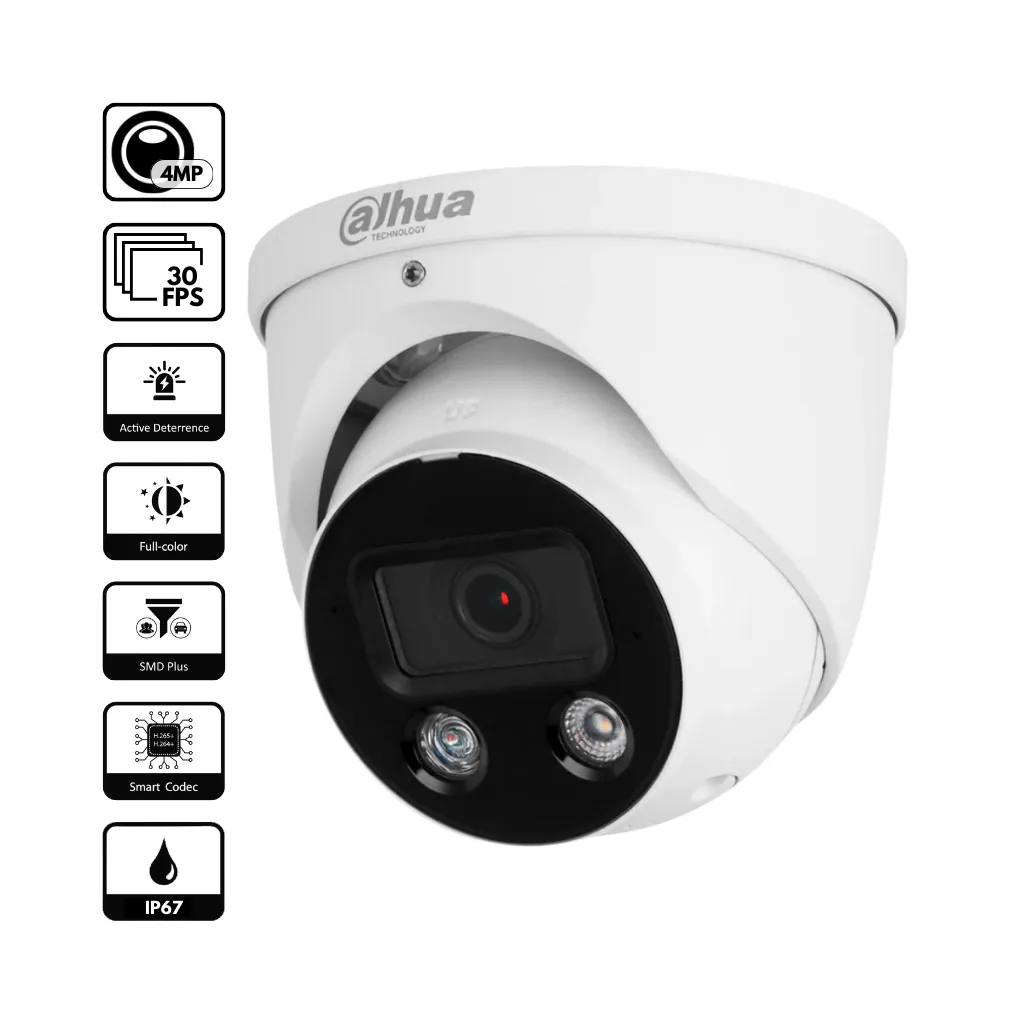 [IPC-HDW3449H-AS-PV] CAMARA IP 4MP DOMO FULL-COLOR DH-IPC-HDW3449HN-AS-PV DAHUA