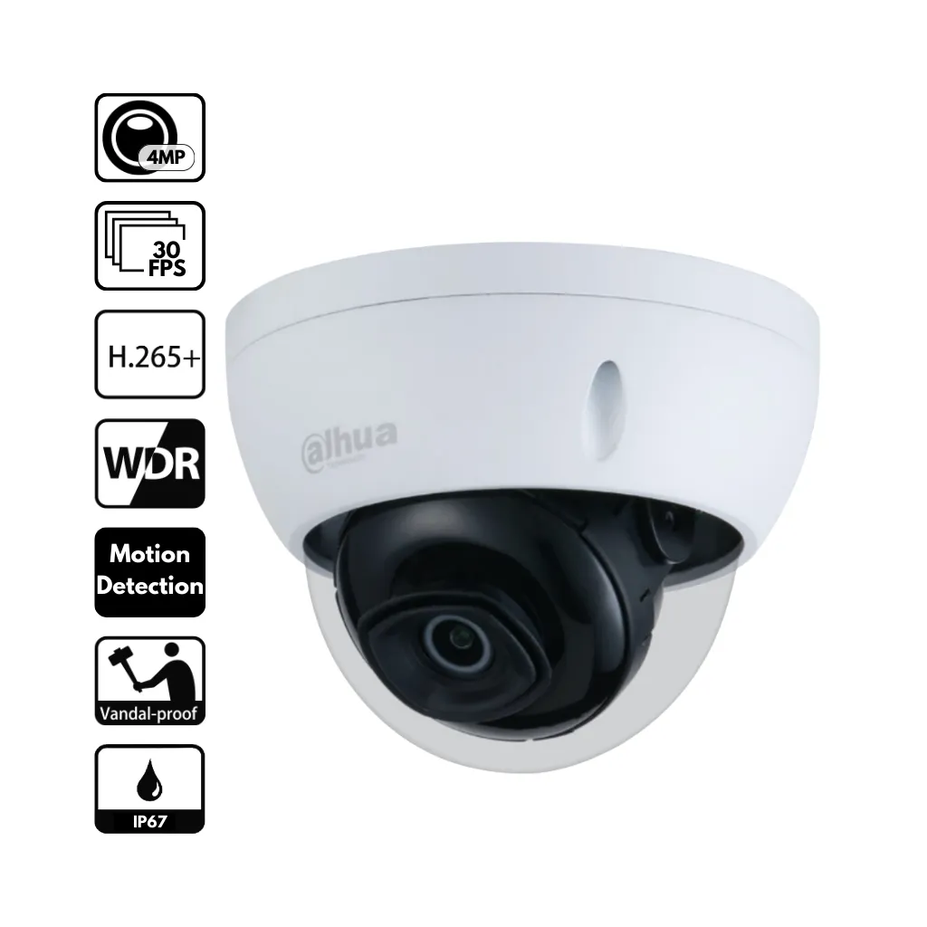 [IPC-HDBW1431E-S4] CAMARA IP DOMO 4MP IR30 H.265 IK1 DH-IPC-HDBW1431EN-S4 DAHUA