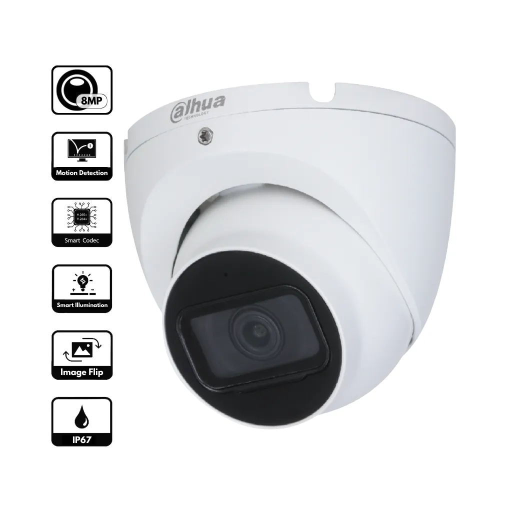 [IPC-HDW1830T-S6] CAMARA IP DOMO 8MP IR30 H. 265+ IP67 DH-IPC-HDW1830T-S6 DAHUA