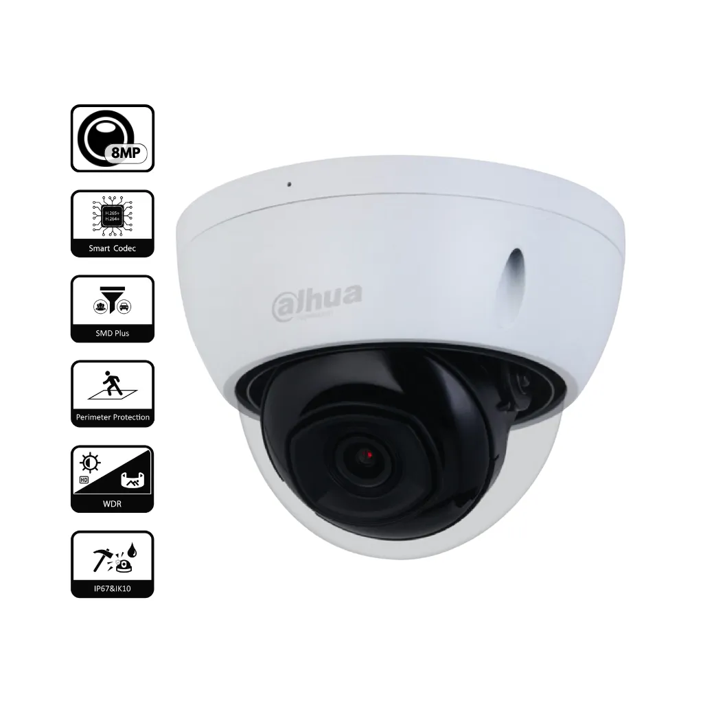 [IPC-HDBW2841E-S] CAMARA IP DOMO 8MP IR30 WIZSENSE IP67 IK10 DH-IPC-HDBW2841EN-S DAHUA