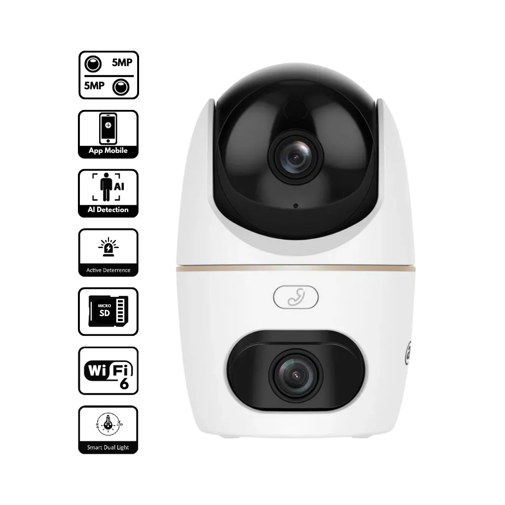 [H5D-5F] CAMARA IP DOMO PT WIFI 5+5MP IR10 AUDIO DOBLE VIA DH-H5D-5F DAHUA