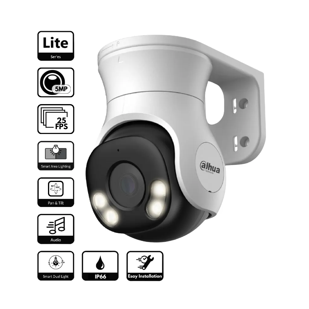 [HAC-PT1500A-IL-A] CAMARA DOMO/PTZ DH-HAC-PT1500AN-IL-A HDCVI 5MP DUAL LIGHT 40M IP66 C/MICROFONO DAHUA