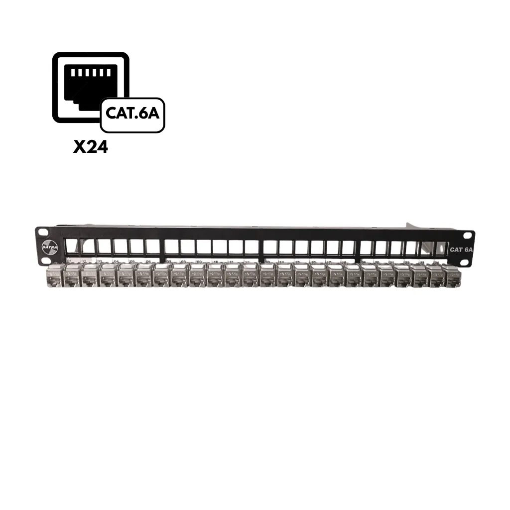 PATCH PANEL CAT6A MOD 24PUERTOS BLINDADO C/J SATRA