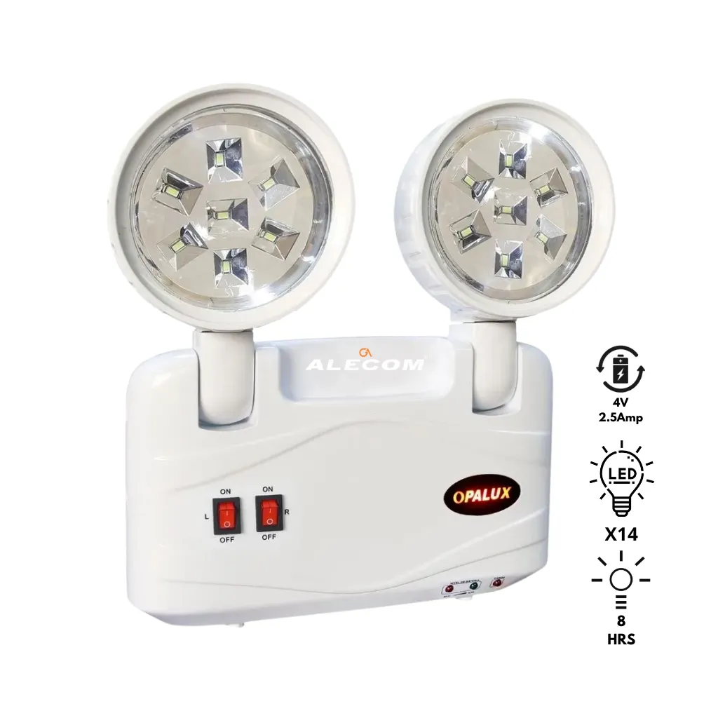 LAMPARA DE EMERGENCIA SLIM 4V2.5AMP 14LED SMD ULTRABRILLANTE OPALUX