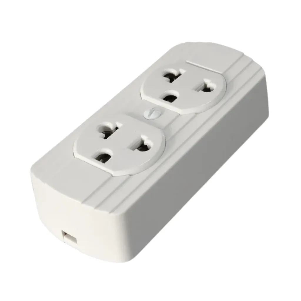 TOMACORRIENTE DOBLE SUPERFICIAL  2P+T 10AMP 250V BLANCO xUND. OPALUX