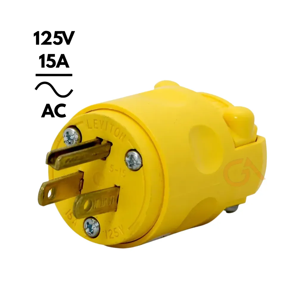 ENCHUFE 15A 125V L/T PVC AMARILLO LEVITON