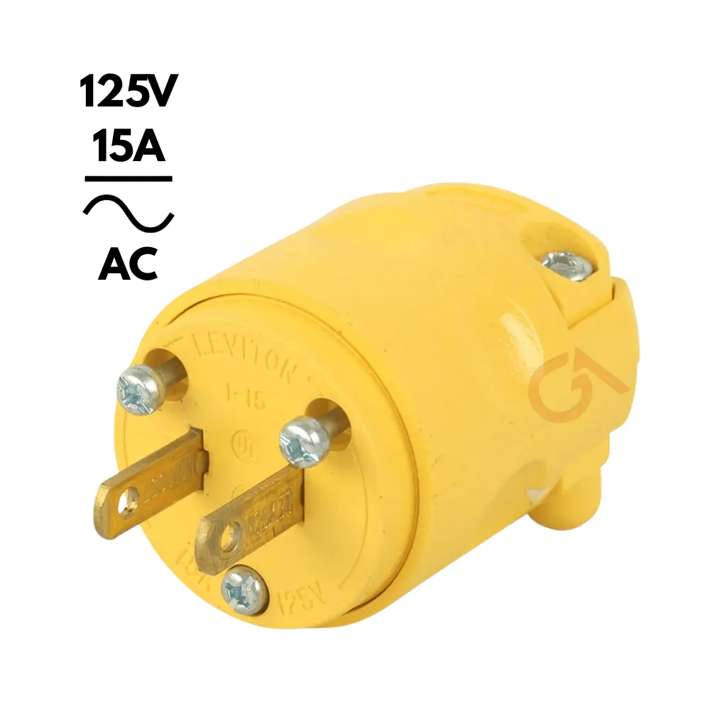 ENCHUFE 2 PATAS 15A 125V PVC AMARILLO LEVITON