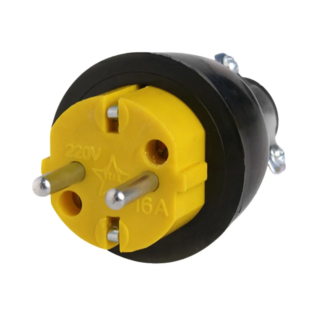 [A-073] ENCHUFE SHUKO 220V L/T 16A C/2P AMARILLO STAR