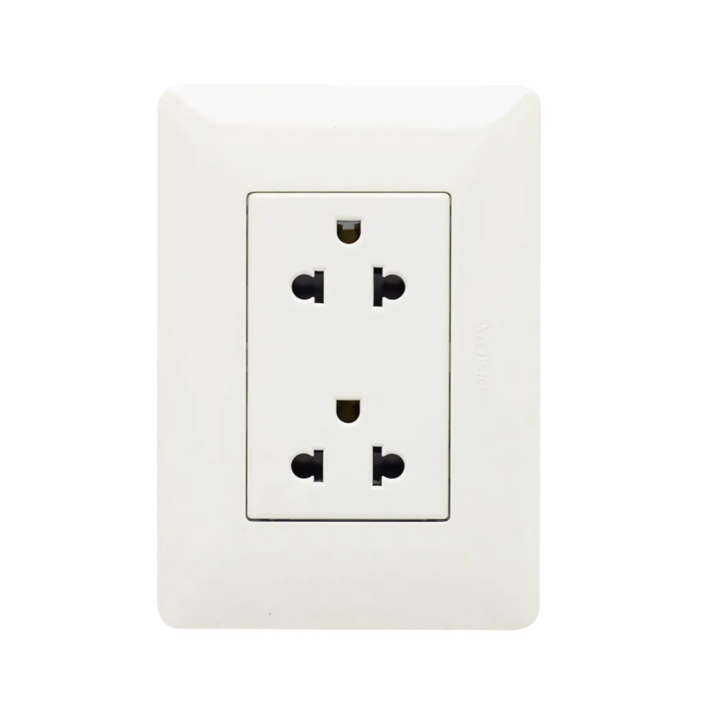 TOMACORRIENTE ANARANJADO DOBLE C/PROTECCION OPALUX