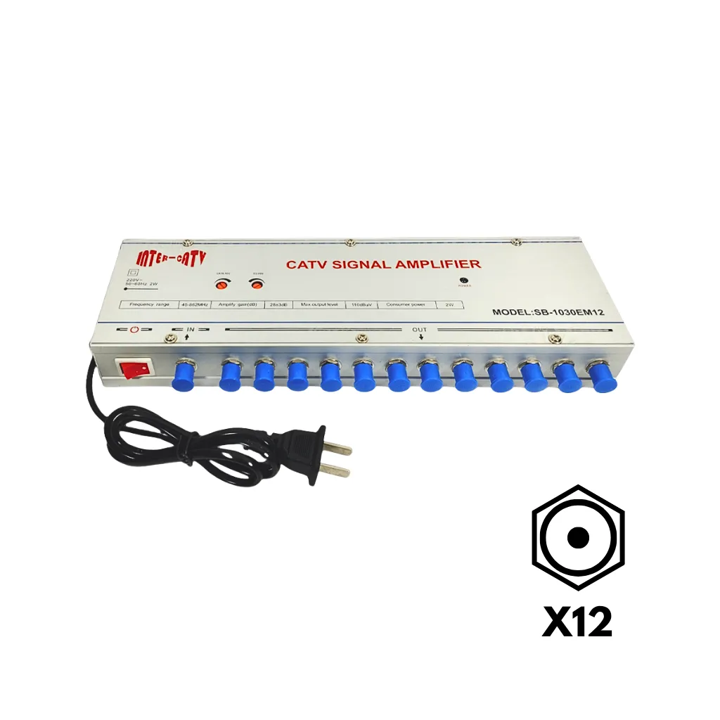 AMPLIFICADOR DE SEÑAL CATV 12 VIAs 30dB 220VAC (KAMT04-A)