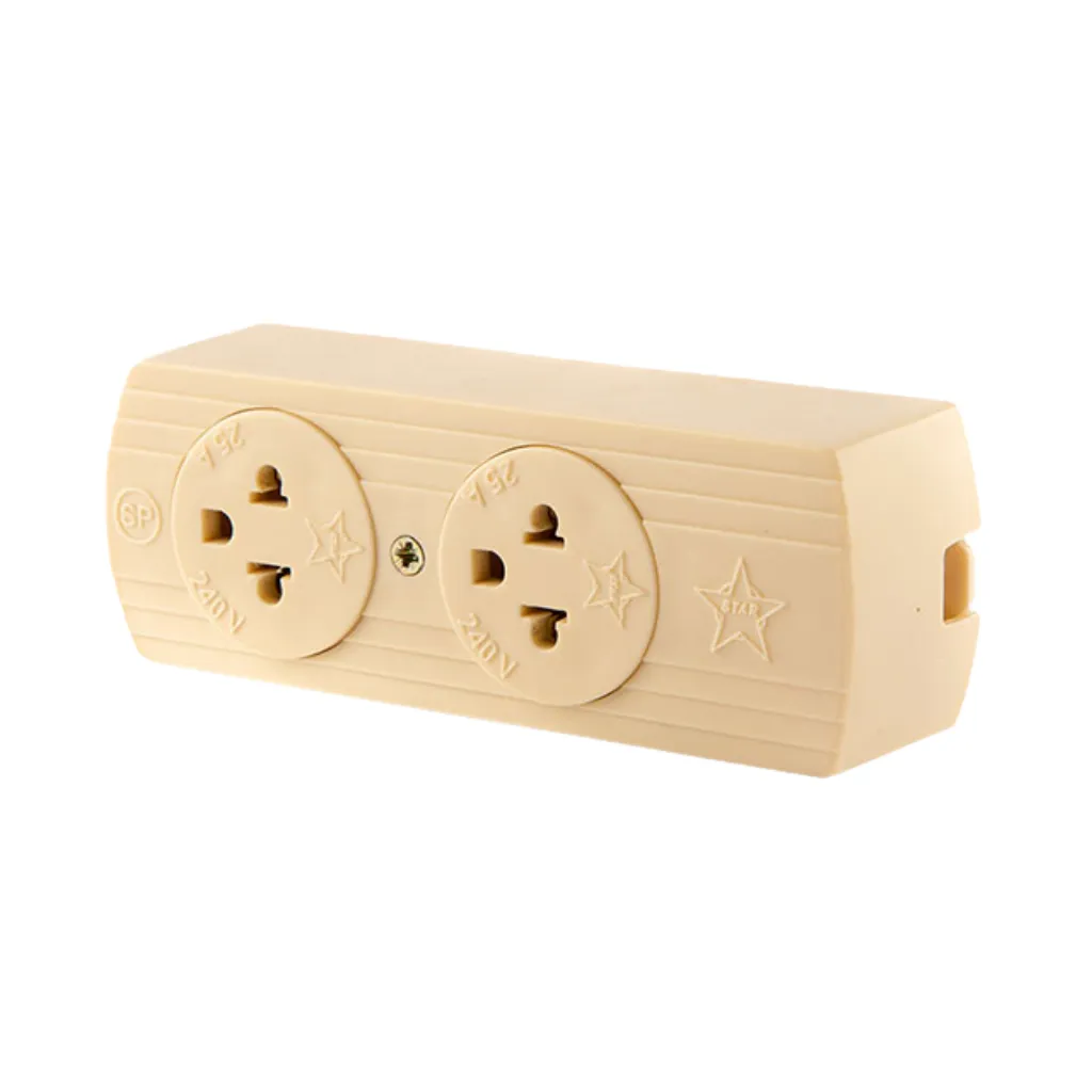 [A-142] TOMACORRIENTE SOBREP 25A 240V 2 SERV. MULTIPLE STAR