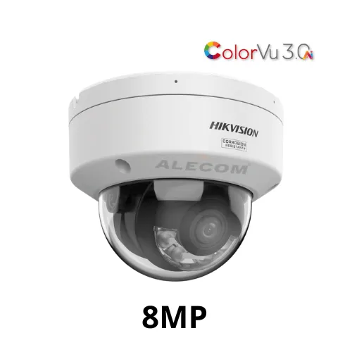 CAMARA IP 8MP DOMO COLORVU 3.0 2.8MM SMART HYBRID LIGHT IR IP67 HIKVISION