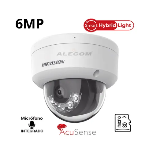 CAMARA IP 8MP DOMO MOTORIZADA VARIFOCAL ACUSENSE CON LUZ HIBRIDA INTELIGENTE HIKVISION