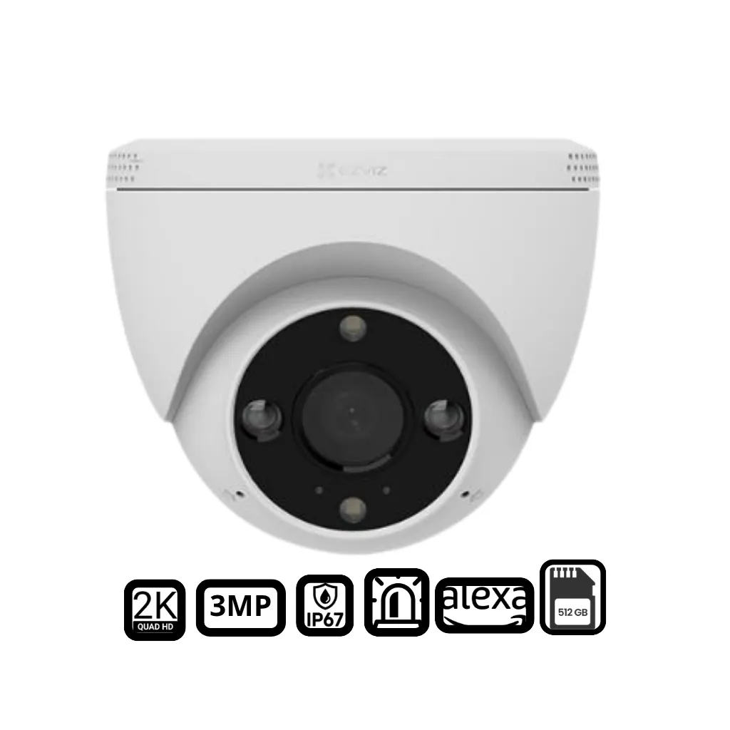 CAMARA IP DOMO EXT 3MP 2K WIFI 2.4GHZ LENTE 2.8MM EZVIZ