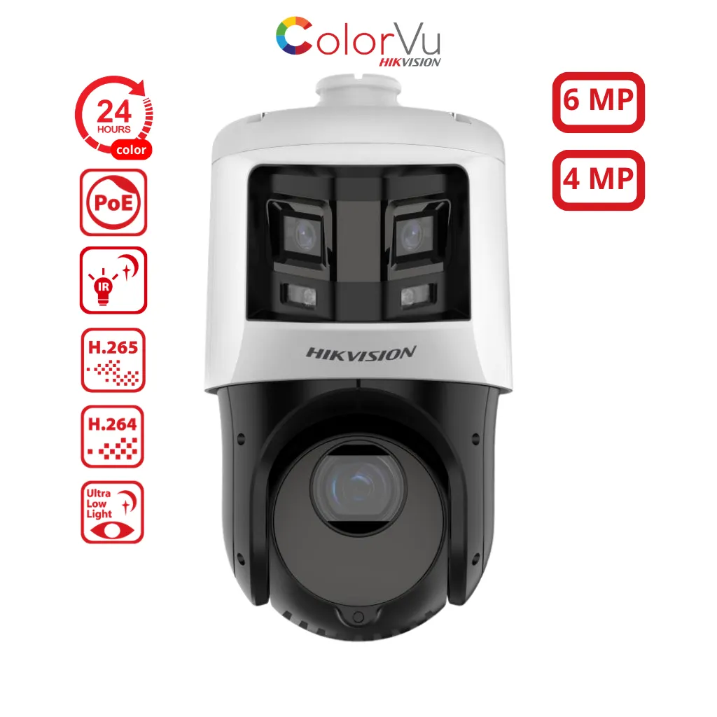 CAMARA TANDEMVU PTZ IP 4" 6MP 25X + 4MP 2.8MM HIKVISION