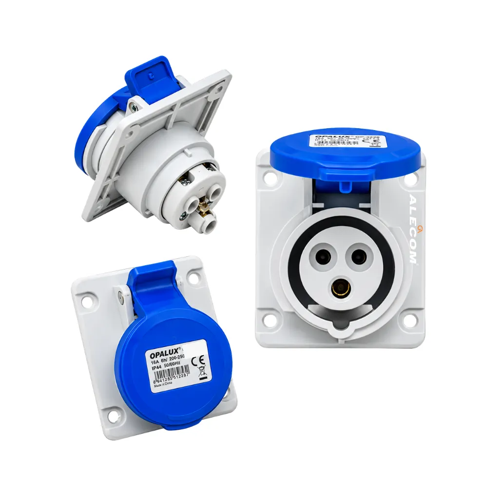 TOMA EMPOTRABLE INCLINADA 10A IP67 2P + T 16A 200-250V OPALUX