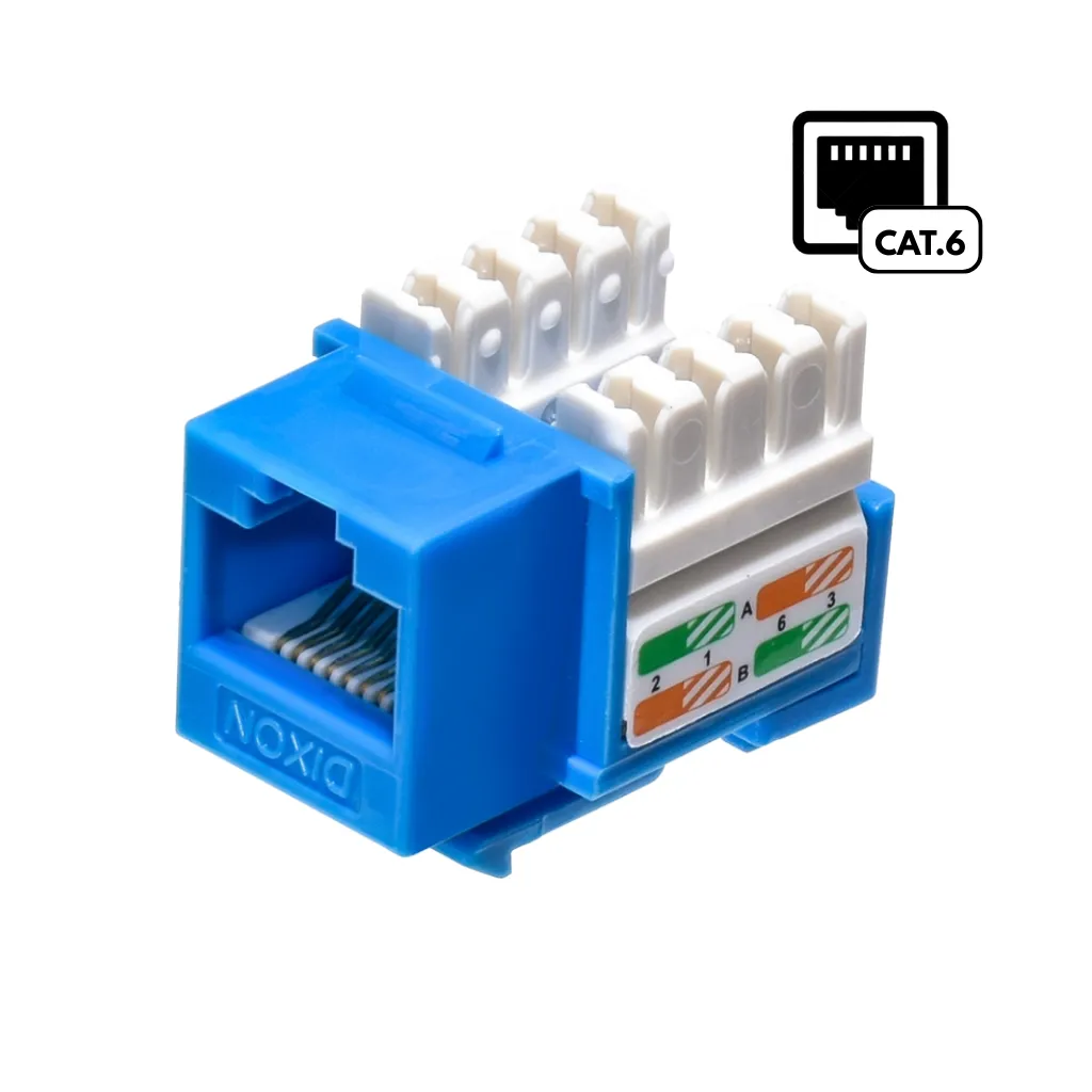 [KJ8-C6-US/BLN] JACK RJ45 CAT6 P/PONCHEO AZUL DIXON