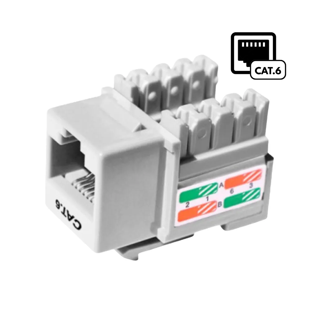 [KJ8-C6-US/WHN] JACK RJ45 CAT6 P/PONCHEO BLANCO DIXON