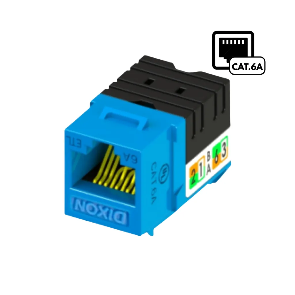 JACK RJ45 CAT6A 90 GRADOS AZUL DIXON