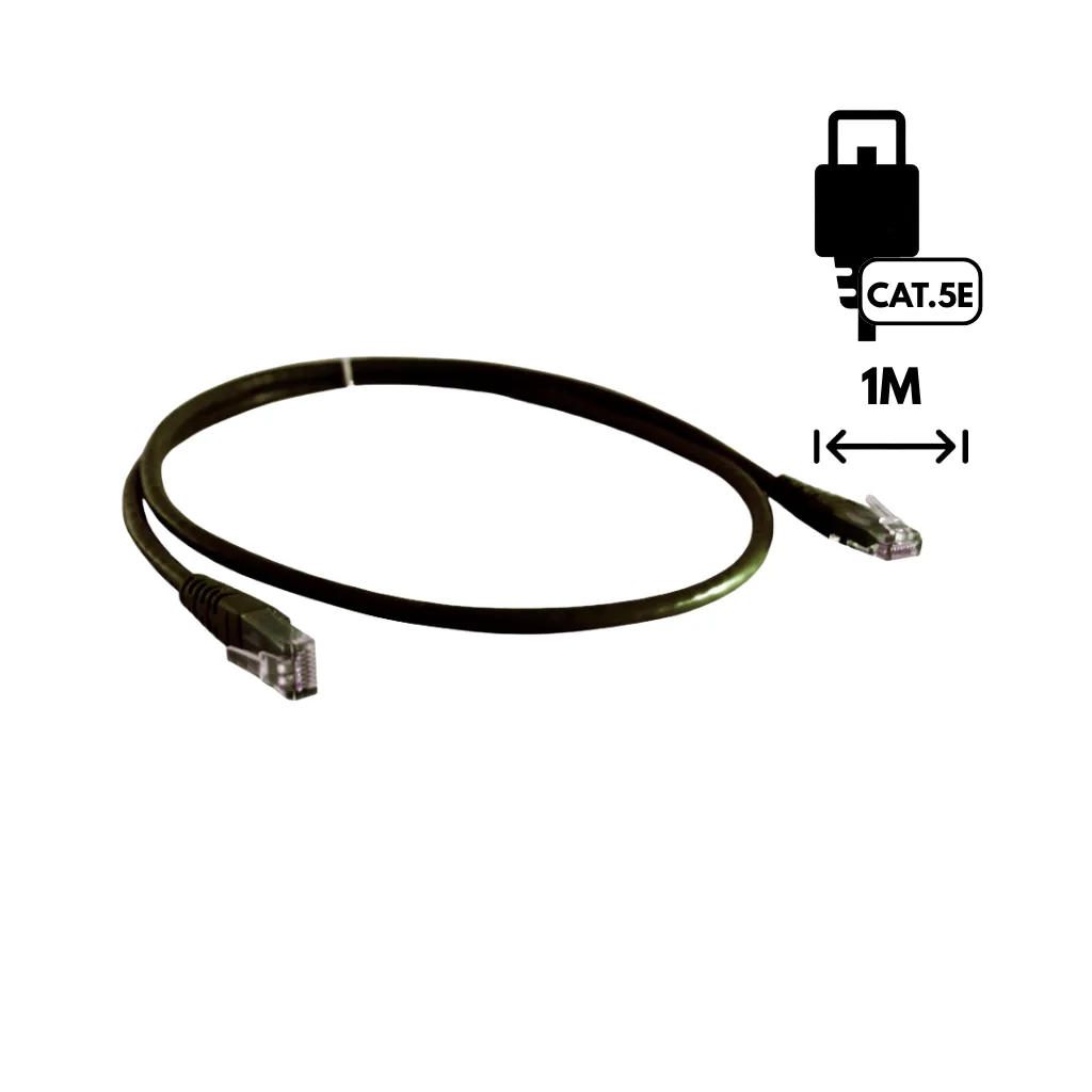 PATCH CORD CAT.5E LSZH NEGRO 1MTS DIXON