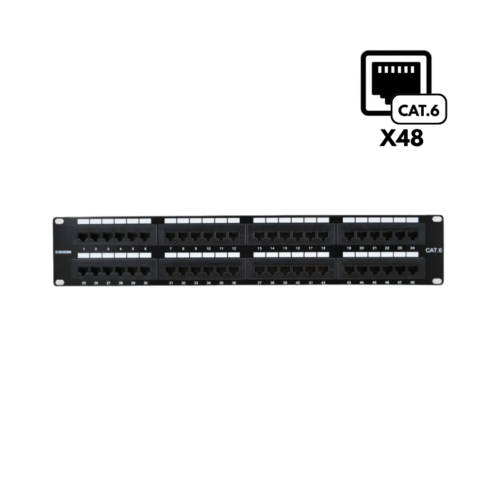 [P48T-K11-C6C/BK] PATCH PANEL CAT6 TIPO 110 48P DIXON