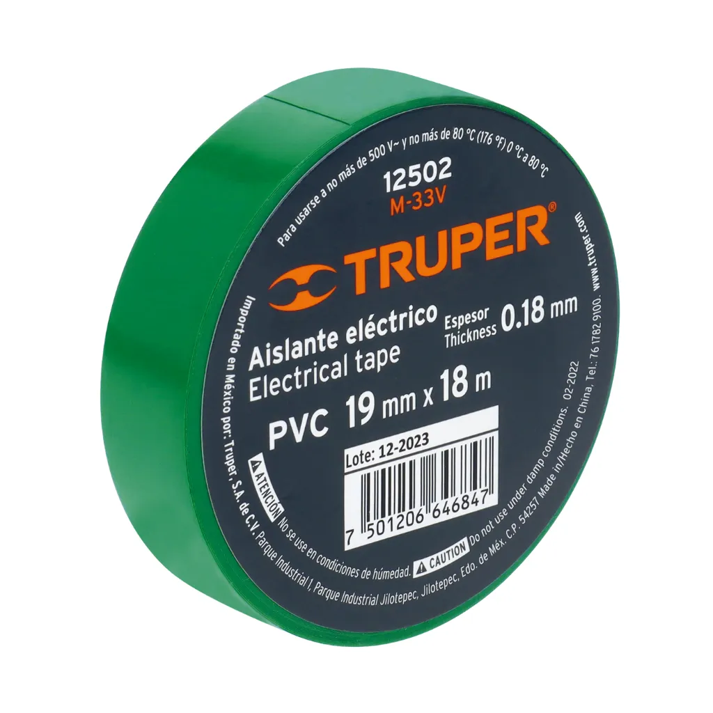 [12502] CINTA AISLANTE 18M 33 VERDE TRUPER