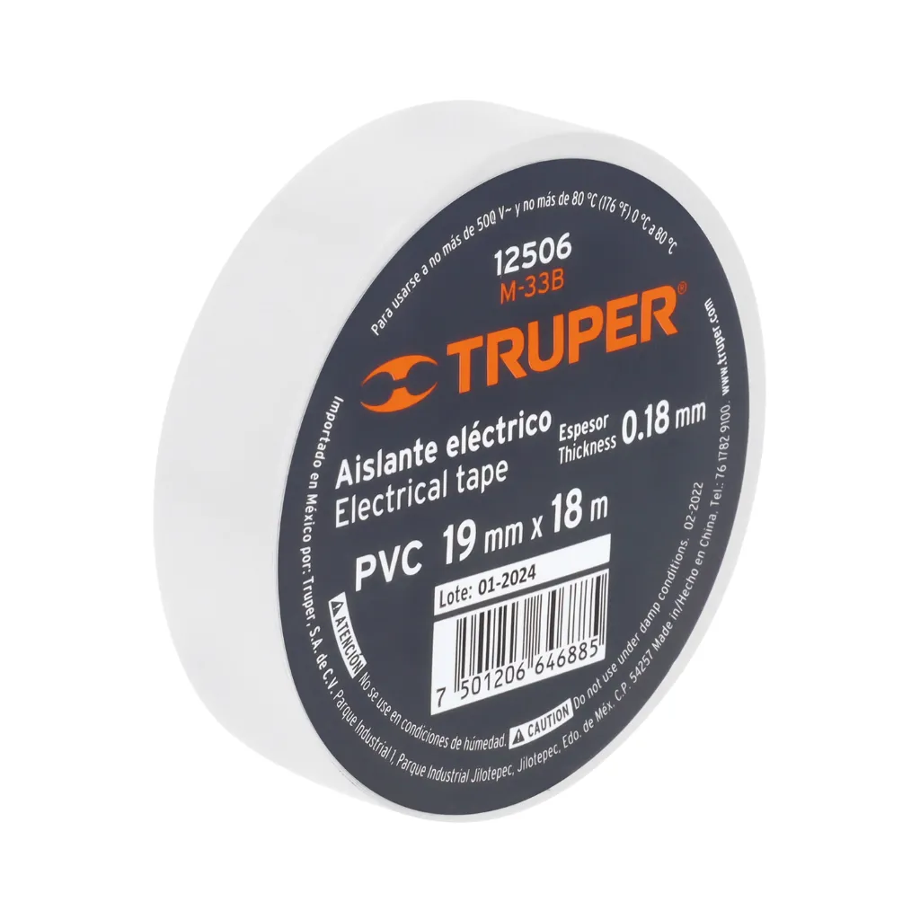 CINTA AISLANTE 18M 33 BLANCO TRUPER