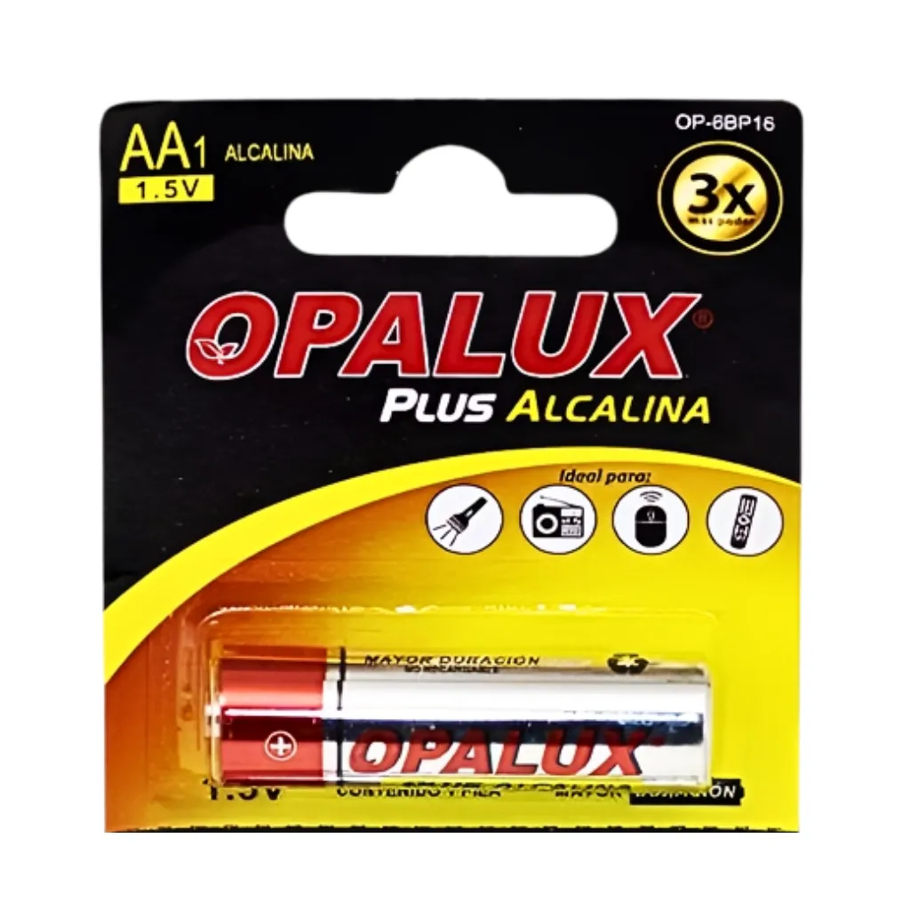 PILA ALCALINA AA 1.5V xUND. OPALUX