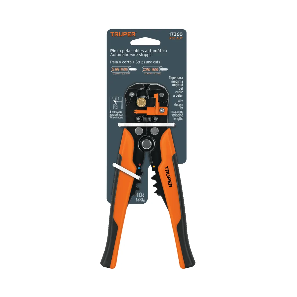 [17360] PELACABLE AUTOMATICA 8" 10-22AWG CONFORT GRIP TRUPER