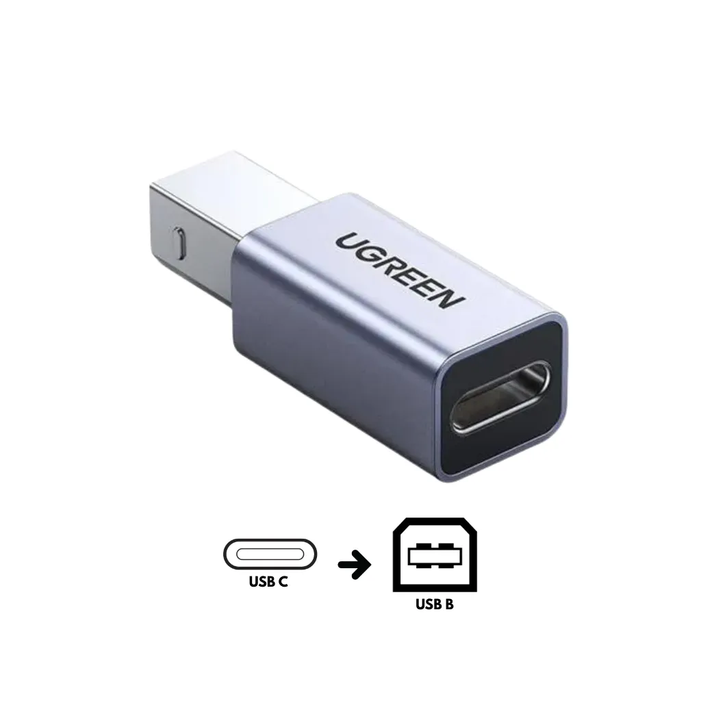 [20120] ADAPTADOR USB-C A USB 2.0 B PARA IMPRESORA ALUMINIO UGREEN