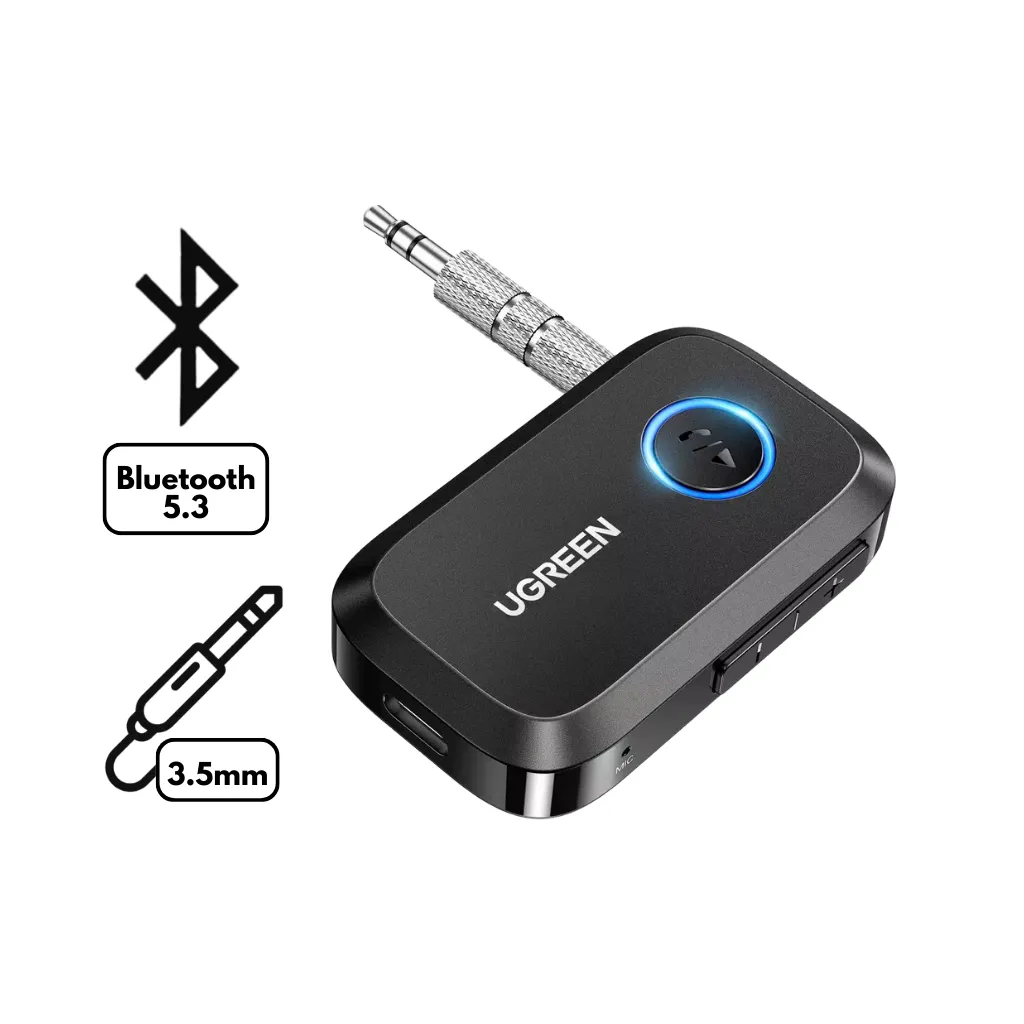 [90748] ADAPTADOR AUXILIAR BLUETOOTH 5.3 P/COCHE CM596 UGREEN