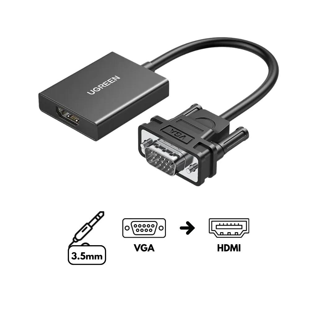 [50945] ADAPTADOR DE AUDIO VGA A HDMI + 3.5 MM CM513 UGREEN