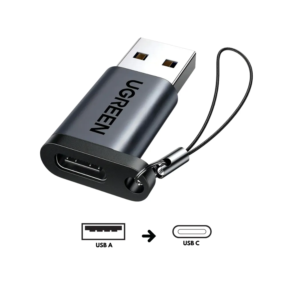 ADAPTADOR USB-A MACHO A USB-C HEMBRA NEGRO US276 UGREEN