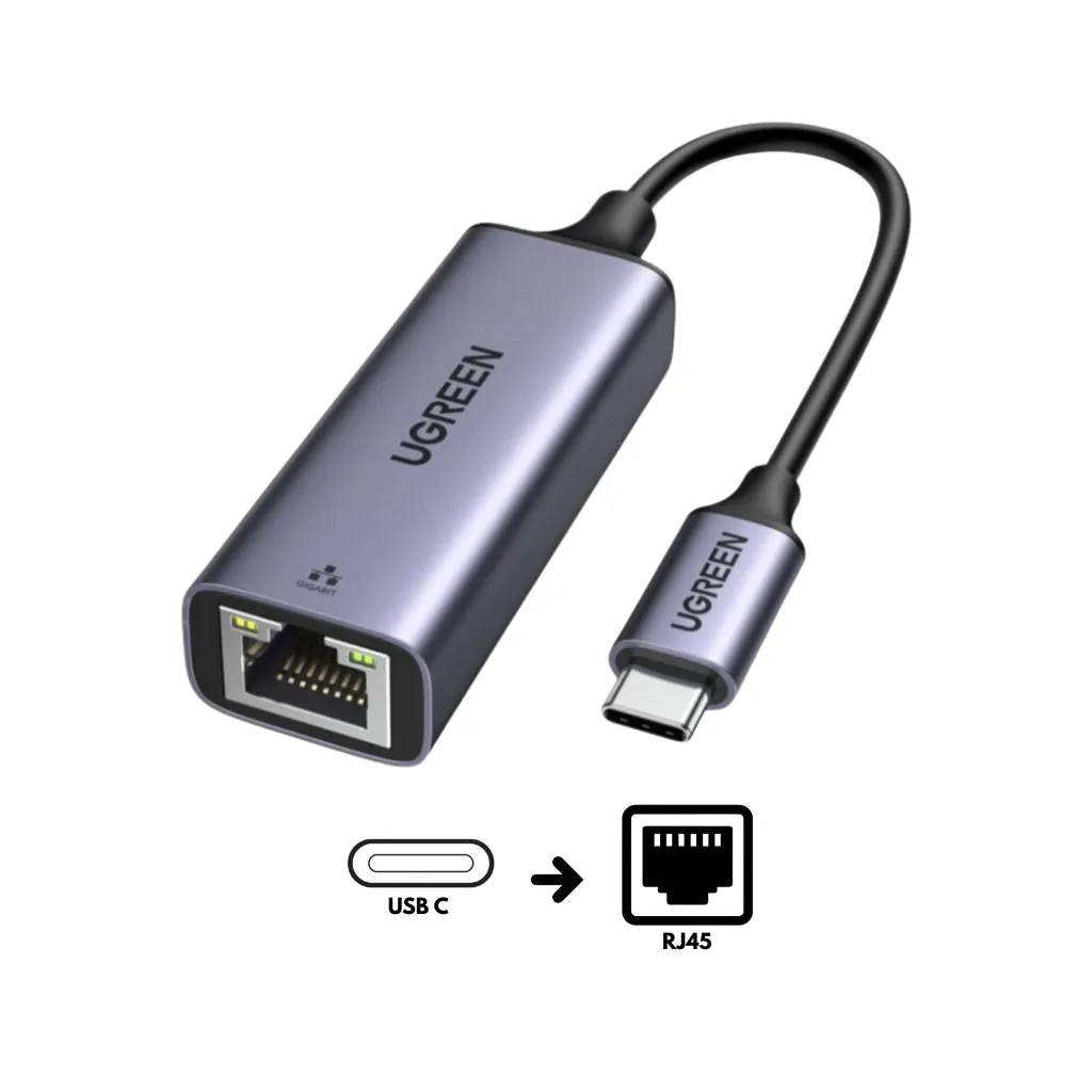 [40322] ADAPTADOR USB-C3.1 A ETHERNET 10/100/1000MBPS C/ALUMINIO CM483 UGREEN
