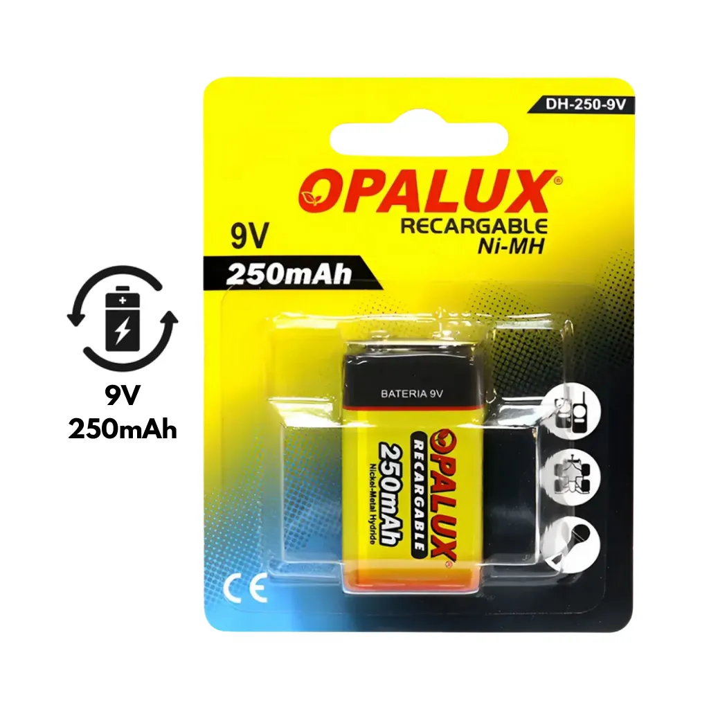 BATERIA RECARGABLE 9V-250mAH OPALUX